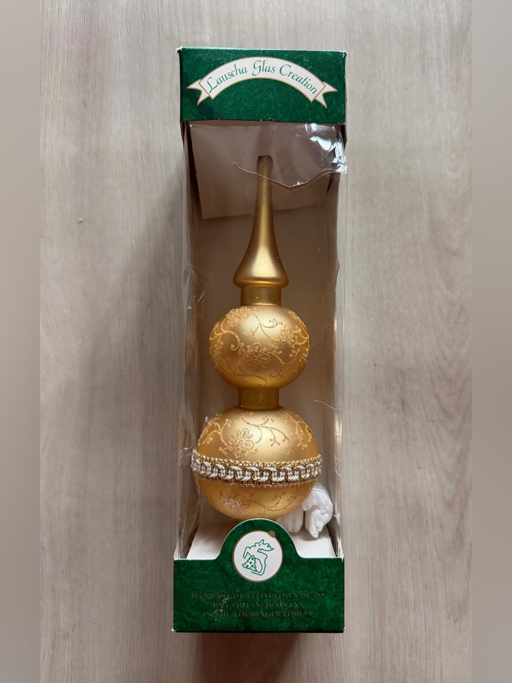 Vintage Christmas Tree Topper Krebs Glas Lauscha German Hand Blown Ornament